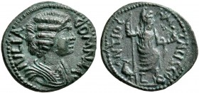 PISIDIA. Antiochia. Julia Domna , Augusta, 193-217. Assarion (Bronze, 24 mm, 6.14 g, 7 h). IVLIA DOMNA A Draped bust of Julia Domna to right. Rev. ANT...