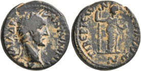 PISIDIA. Pappa Tiberia. Antoninus Pius , 138-161. Assarion (Bronze, 20 mm, 6.93 g, 12 h). AYT KAI AΔP ANTωNINOC Laureate head of Antoninus Pius to rig...