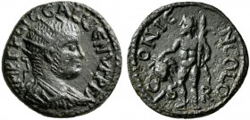 LYCAONIA. Iconium. Gallienus , 253-268. Diassarion (Bronze, 23 mm, 7.59 g, 12 h). IMP C P LIC GALLIЄNVS P F A Radiate, draped and cuirassed bust of Ga...