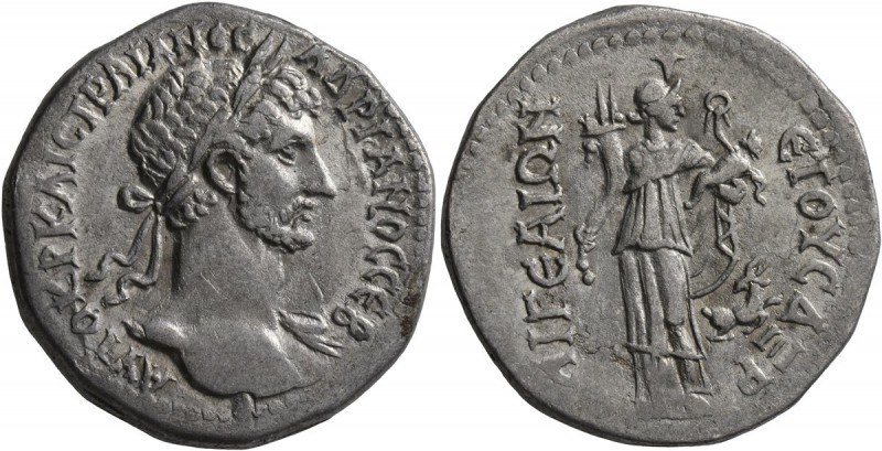 CILICIA. Aegeae. Hadrian , 117-138. Tridrachm (Silver, 24 mm, 10.79 g, 1 h), CY ...
