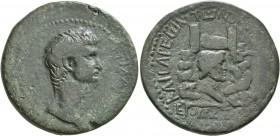 CILICIA. Anazarbus. Germanicus , died 19. Tetrassarion (Bronze, 31 mm, 18.58 g, 12 h), CY 67 = 48/49. [ΓЄ]PMAN[IKOC KAICAP] Bare head of Germanicus to...