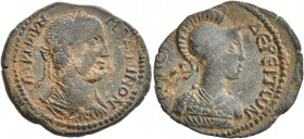 CILICIA. Celenderis. Maximinus I , 235-238. Assarion (?) (Bronze, 23 mm, 4.08 g, 1 h). AY K Γ Ι OYH MAΞIMINON Laureate, draped and cuirassed bust of M...
