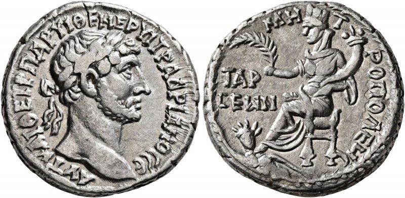 CILICIA. Tarsus. Hadrian , 117-138. Tridrachm (Silver, 24 mm, 10.19 g, 12 h). ΑΥ...