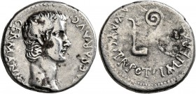 CAPPADOCIA. Caesaraea-Eusebia. Gaius (Caligula) , 37-41. Drachm (Silver, 16 mm, 3.49 g, 12 h). C•CAESAR•AVG•GERMANICVS• Bare head of Gaius to right. R...