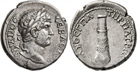 CAPPADOCIA. Caesaraea-Eusebia. Hadrian , 117-138. Didrachm (Silver, 22 mm, 6.29 g, 12 h), 128-138. [A]ΔPIANOC CЄBACTO[C] Laureate head of Hadrian to r...