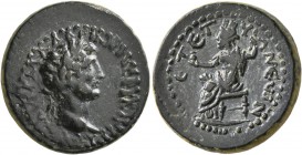 CAPPADOCIA. Tyana. Hadrian , 117-138. Hemiassarion (Bronze, 20 mm, 7.84 g, 12 h), RY 5 = 120/1. AY ΚΑΙ ΤΡΑΙΑ ΑΔΡΙΑΝΟС СЄΒΑСΤΟС (or similar) Laureate h...