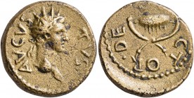 ASIA MINOR. Uncertain. Divus Augustus , died 14. Hemiassarion (?) (Orichalcum, 20 mm, 6.50 g, 7 h). AVGVSTVS Radiate head of Augustus to right. Rev. D...