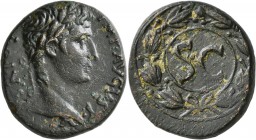SYRIA, Seleucis and Pieria. Antioch. Augustus , 27 BC-AD 14. Dupondius (Bronze, 27 mm, 15.42 g, 12 h), circa 5-12 AD. IMP•AVGVST• TR•POT• Laureate hea...