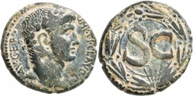SYRIA, Seleucis and Pieria. Antioch. Claudius , 41-54. Dupondius (Bronze, 26 mm, 14.61 g, 1 h). IM•TI•CLAVD•CAE•AV•GER• Laureate head of Claudius to r...