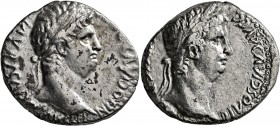 SYRIA, Seleucis and Pieria. Antioch. Nero, with Divus Claudius , 54-68. Tetradrachm (Silver, 26 mm, 13.55 g, 1 h). NERO CLAVD DIVI CLAVD F CAESAR AVG ...