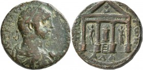 PHOENICIA. Tripolis. Elagabalus , 218-222. Tetrassarion (Bronze, 27 mm, 20.08 g, 12 h), SE 531 = 219/220. AΥT K M AΥΡ [ANTΩNEINOC] Laureate, draped an...