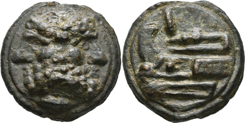 Anonymous, circa 215-212 BC. As (Bronze, 40 mm, 83.94 g, 12 h), post-semilibral ...