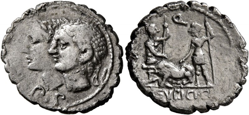 C. Sulpicius C.f. Galba, 106 BC. Denarius (Silver, 19 mm, 3.95 g, 11 h), Rome. D...