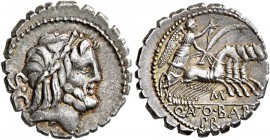 Q. Antonius Balbus, 83-82 BC. Denarius (Silver, 19 mm, 3.94 g, 4 h), Rome. Laureate head of Jupiter to right; behind, S•C. Rev. Q•ANTO•BALB / PR Victo...