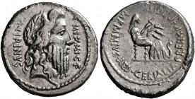 C. Memmius C.f, 56 BC. Denarius (Silver, 18 mm, 3.94 g, 8 h), Rome. C•MEMMI C•F - QVIRINVS Laureate and bearded head of Quirinus to right. Rev. MEMMIV...