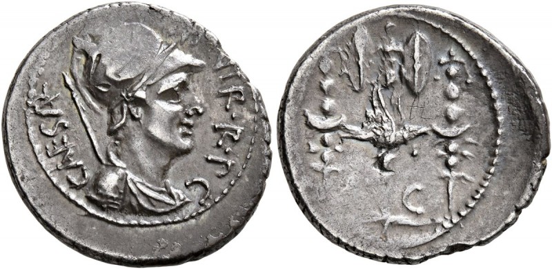 Octavian, 44-27 BC. Denarius (Silver, 20 mm, 3.80 g, 5 h), military mint traveli...