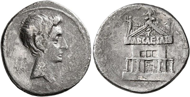 Octavian, 44-27 BC. Denarius (Silver, 20 mm, 3.65 g, 9 h), uncertain Italian min...