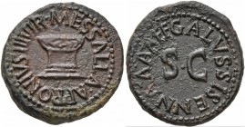 Augustus, 27 BC-AD 14. Quadrans (Copper, 19 mm, 3.45 g, 11 h), Rome, Apronius, Galus, Messalla, Sisenna, as IV viri monetales, 5 BC. MESSALLA•APRONIVS...