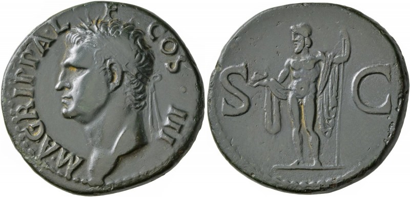Agrippa, died AD 12. As (Copper, 27 mm, 10.45 g, 7 h), Rome, struck under Caligu...