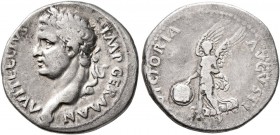Vitellius, 69. Denarius (Silver, 18 mm, 3.43 g, 6 h), uncertain western mint (Tarraco?). A VITELLIVS IMP GERMAN Laureate head of Vitellius to left, gl...