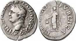 Vespasian, 69-79. Denarius (Silver, 19 mm, 3.20 g, 6 h), uncertain western mint (Tarraco?), 69-70. IMP CAESAR VESPASIANVS AVG Laureate head of Vespasi...