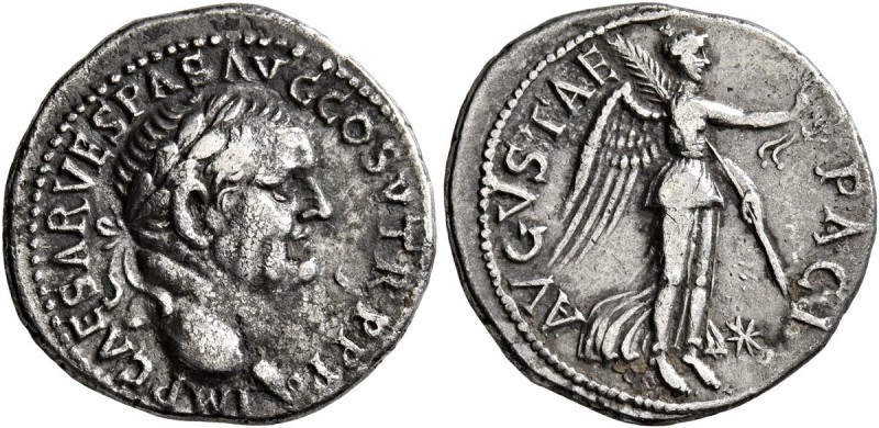 Vespasian, 69-79. Denarius (Silver, 18 mm, 3.27 g, 6 h), Ephesus, 74. IMP CAESAR...