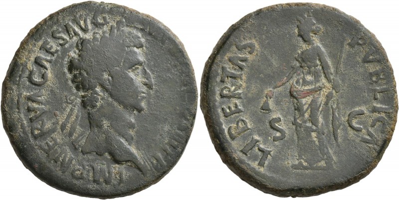 Nerva, 96-98. Sestertius (Orichalcum, 33 mm, 23.33 g, 6 h), Rome, 97. IMP NERVA ...