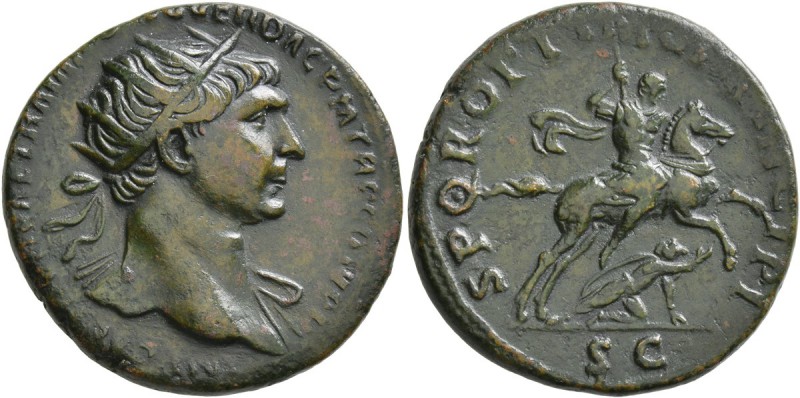 Trajan, 98-117. Dupondius (Orichalcum, 25 mm, 11.19 g, 7 h), Rome, circa 104/5-1...