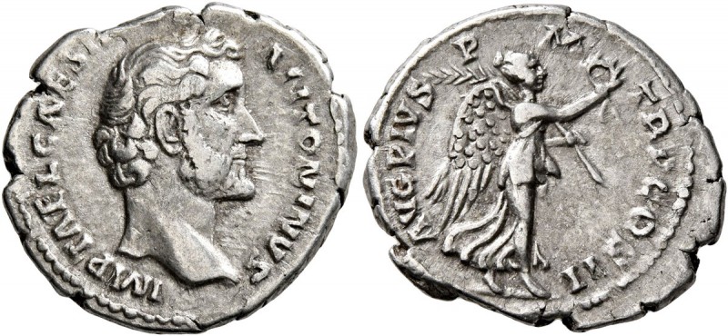 Antoninus Pius, 138-161. Denarius (Silver, 19 mm, 3.33 g, 6 h), Rome, 139. IMP T...