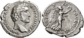 Antoninus Pius, 138-161. Denarius (Silver, 19 mm, 3.33 g, 6 h), Rome, 139. IMP T AEL CAES H[ADR] ANTONINVS Bare head of Antoninus Pius to right. Rev. ...