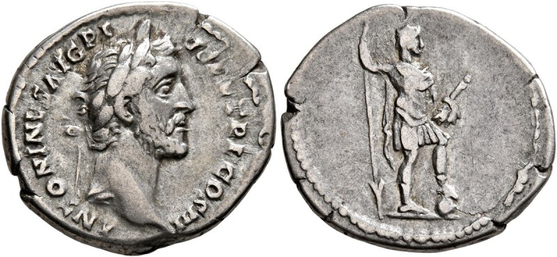 Antoninus Pius, 138-161. Denarius (Silver, 19 mm, 3.02 g, 6 h), Rome, 140-143. A...