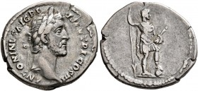 Antoninus Pius, 138-161. Denarius (Silver, 19 mm, 3.02 g, 6 h), Rome, 140-143. ANTONINVS AVG PIVS P P TR P COS III Laureate head of Antoninus Pius to ...