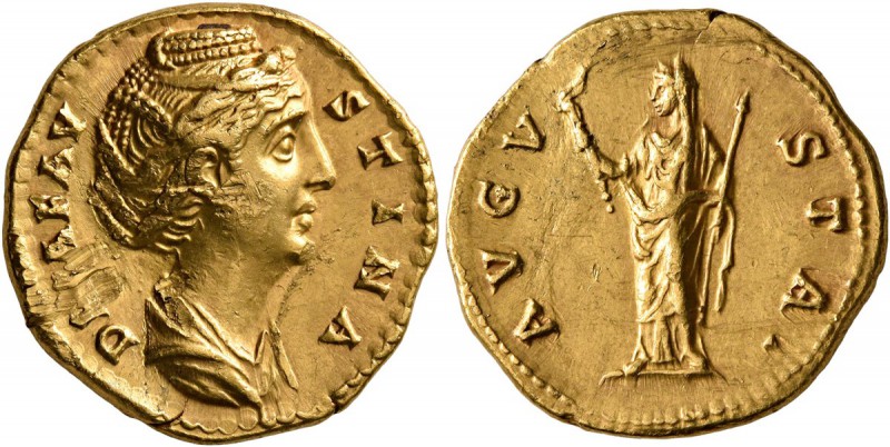 Diva Faustina Senior, died 140/1. Aureus (Gold, 19 mm, 7.51 g, 7 h), Rome, after...