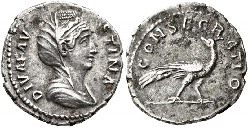 Diva Faustina Senior, died 140/1. Denarius (Silver, 18 mm, 3.11 g, 6 h), Rome. D...