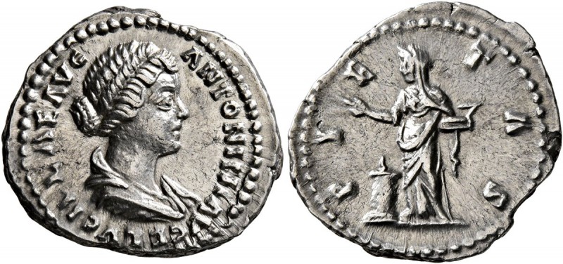 Lucilla, Augusta, 164-182. Denarius (Silver, 19 mm, 3.29 g, 7 h), Rome. LVCILLAE...