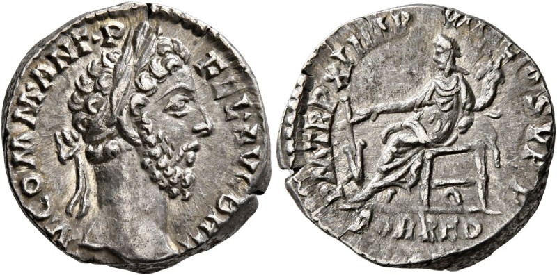 Commodus, 177-192. Denarius (Silver, 17 mm, 3.52 g, 12 h), Rome, 185-186. M COMM...
