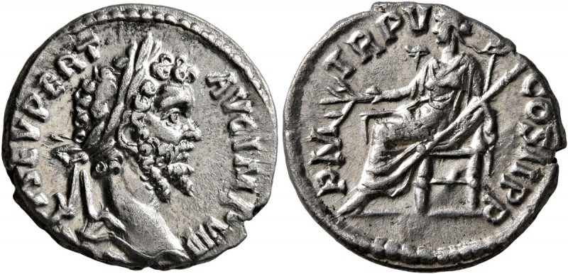 Septimius Severus, 193-211. Denarius (Silver, 19 mm, 2.67 g, 4 h), Laodicea, 197...