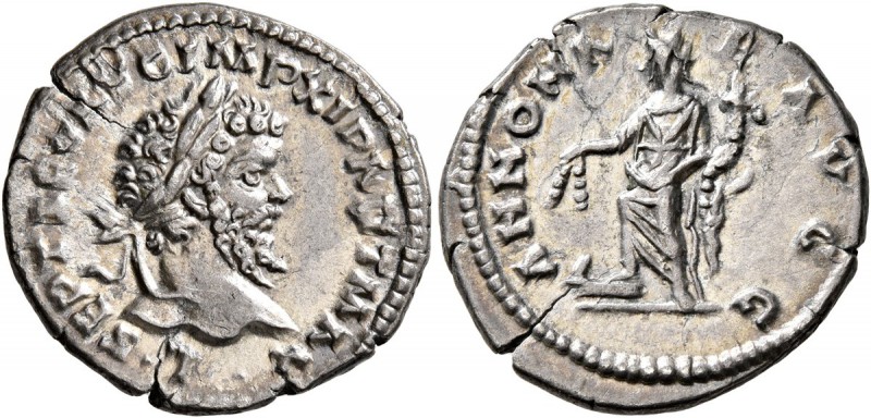 Septimius Severus, 193-211. Denarius (Silver, 19 mm, 2.29 g, 7 h), Laodicea, 198...