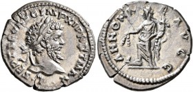 Septimius Severus, 193-211. Denarius (Silver, 19 mm, 2.29 g, 7 h), Laodicea, 198-202. L SEPT SEV AVG IMP XI PART MAX Laureate head of Septimius Severu...