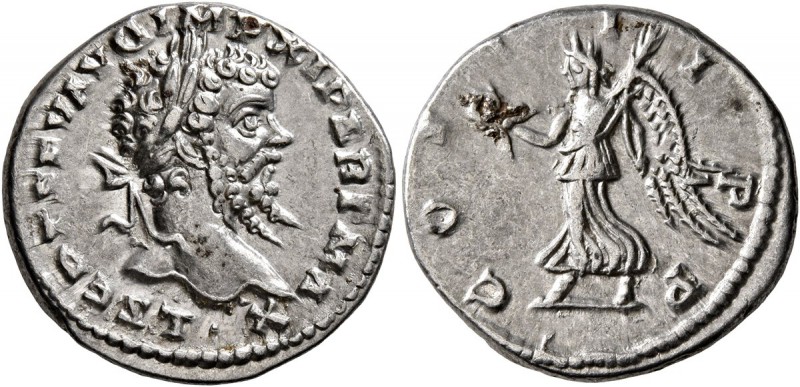 Septimius Severus, 193-211. Denarius (Silver, 19 mm, 3.59 g, 6 h), Laodicea, 198...