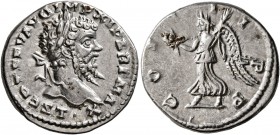 Septimius Severus, 193-211. Denarius (Silver, 19 mm, 3.59 g, 6 h), Laodicea, 198-202. L SEPT SEV AVG IMP XI PART MAX • Laureate head of Septimius Seve...