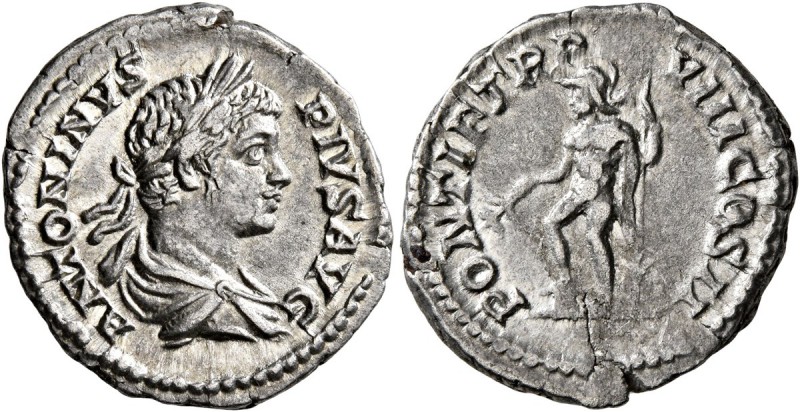 Caracalla, 198-217. Denarius (Silver, 19 mm, 3.24 g, 6 h), Rome, 205. ANTONINVS ...