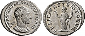 Macrinus, 217-218. Antoninianus (Silver, 23 mm, 4.52 g, 1 h), Rome, May-August 217. IMP C M OPEL SEV MACRINVS AVG Radiate and cuirassed bust of Macrin...