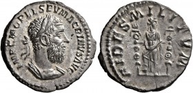 Macrinus, 217-218. Denarius (Silver, 20 mm, 2.58 g, 1 h), Rome, March-June 218. IMP C M OPEL SEV MACRINVS AVG Laureate and cuirassed bust of Macrinus ...