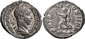 Severus Alexander, 222-235. Denarius (Silver, 20 mm, 2.28 g), Rome, 227. IMP CM AVR SEV ALEXANDER AVG Laureate, draped and cuirassed bust of Severus A...