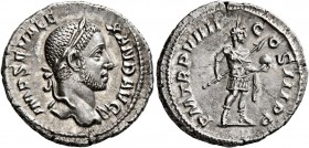 Severus Alexander, 222-235. Denarius (Silver, 19 mm, 3.34 g, 7 h), Rome, 230. IMP SEV ALEXAND AVG Laureate head of Severus Alexander to right. Rev. P ...