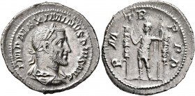 Maximinus I, 235-238. Denarius (Silver, 22 mm, 3.25 g, 8 h), Rome, 235. IMP MAXIMINVS PIVS AVG Laureate, draped and cuirassed bust of Maximinus I to r...