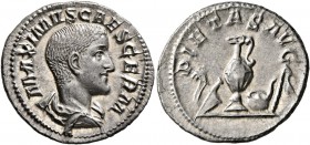 Maximus, Caesar, 235/6-238. Denarius (Silver, 20 mm, 3.17 g, 6 h), Rome, 236-238. MAXIMVS CAES GERM Bare-headed and draped bust of Maximus to right, s...