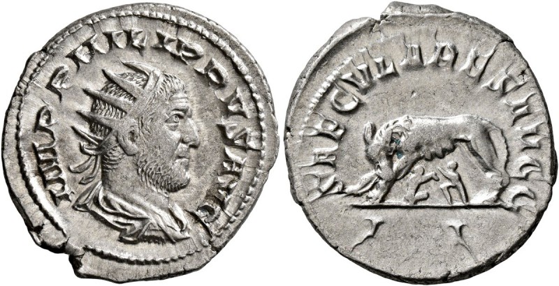 Philip I, 244-249. Antoninianus (Silver, 23 mm, 5.03 g, 6 h), Rome, 248. IMP PHI...