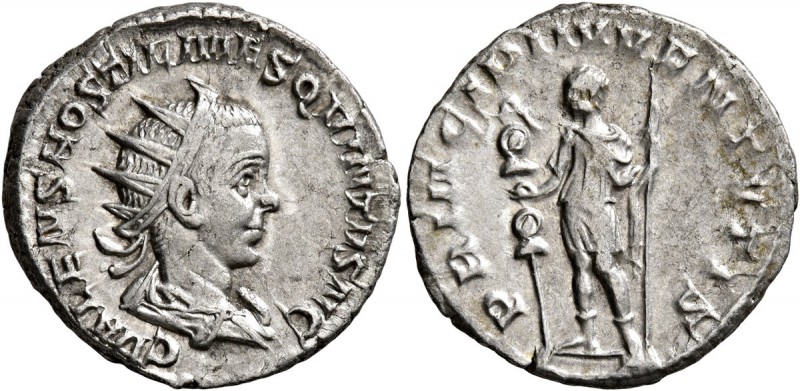 Hostilian, as Caesar, 250-251. Antoninianus (Silver, 20 mm, 3.83 g, 6 h), Rome. ...